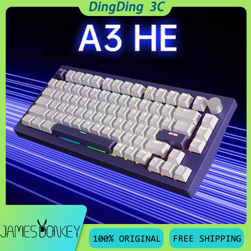 

James donkey A3 HE Wireless Keyboard 3Mode Aluminum Alloy Hot Swap Gasket Long Battery Life Web Driver Custom Gaming Keyboard