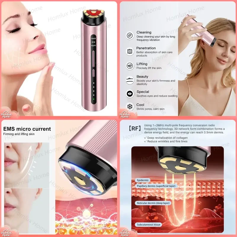 2026 Handheld Anti-Aging Device Facial Lift Skin Tightening Rejuvenation Tool for Wrinkle Reduction Face Massager
