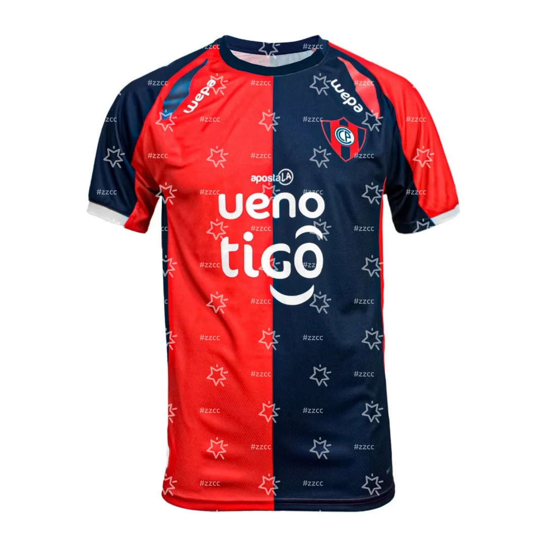 Camisa de Futebol Cerro Porteño 25-26 (Modelo Casa) e Conjunto de Treino – Presente para Fãs de Futebol, Camiseta Masculina Esportiva de Verão, Camiseta Infantil, Camiseta para Surf ﻿
