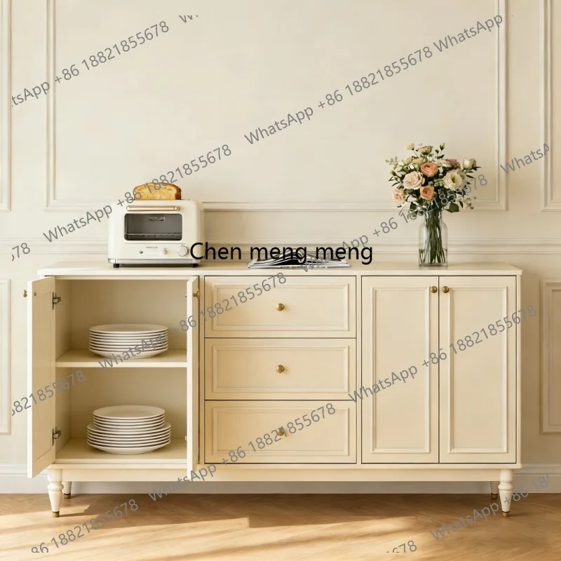 Living room rounded corner storage, dining side cabinet integrated against the wall small apartment