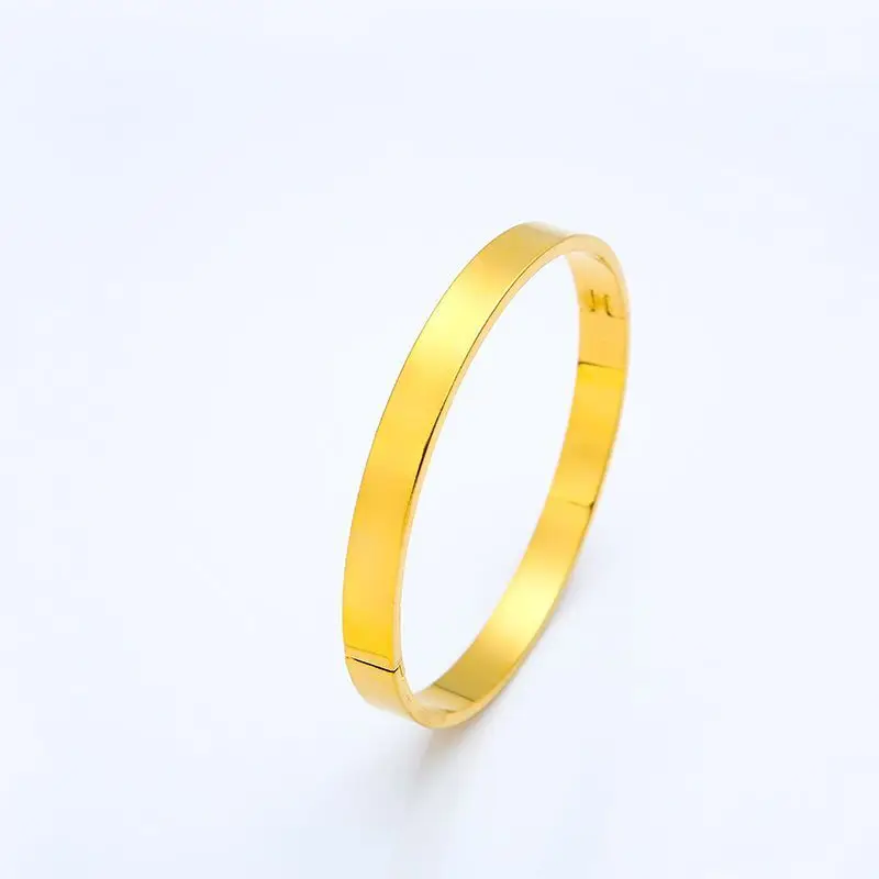 Wholesale Jewelry-- Embroidery Bangles and Bracelets 58mm For Women Wedding Jewelry Pure Gold Color