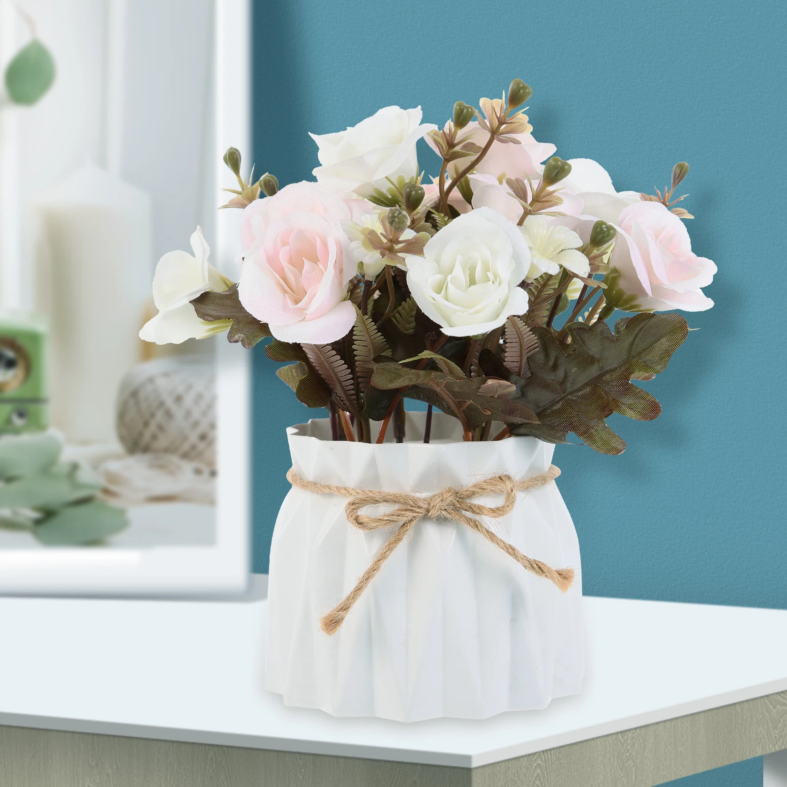 

Artificial Flowers Wedding Centerpiece Fake Bouquet DecorFlower Arrangements Decorative Durability Versatile Office Shop Window