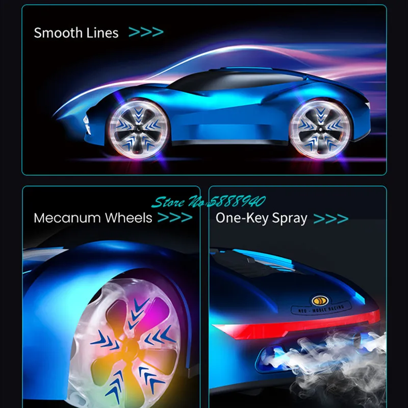 Future Concept Style 360° °   Rotation Spray Elektrische RC Auto 2,4G LED Beleuchtung Off-Road Drift Racing Fernbedienung Stunt Auto Spielzeug