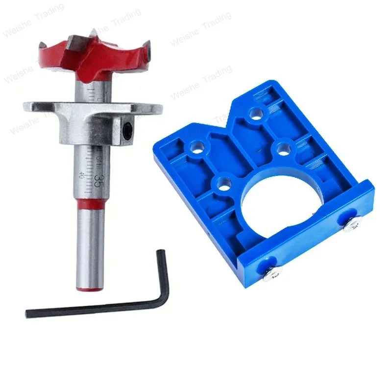 

Concealed Hinge Jig Kit 35mm Hinge Hole Template Jig Drill Guide Set for Door Hole Opener Cabinets Mounting Woodworking Tools