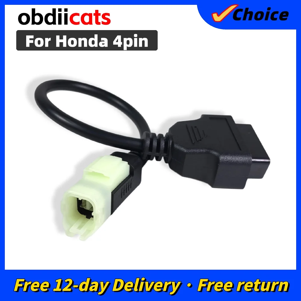 

OBD2 Cable for Honda 4pin to OBD2 16pin Cable Adapter OBDII 4 pin for HONDA Moto OBD Extension Cable