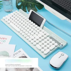 Wireless LT500 Keyboard Mouse Set Game Desktop PC Rechargeable Mute Punk Keyboard Set