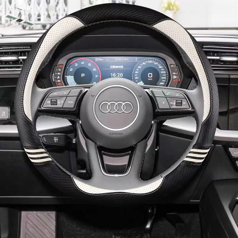 

Car Steering Wheel Cover 38cm 15" Leather For Audi A1 A3 A4 A5 A6 A7 A8 Q2 Q3 Q5 Q7 Q8 S4 S3 S5 S6 S8 RS6 RS4 Auto Accessories