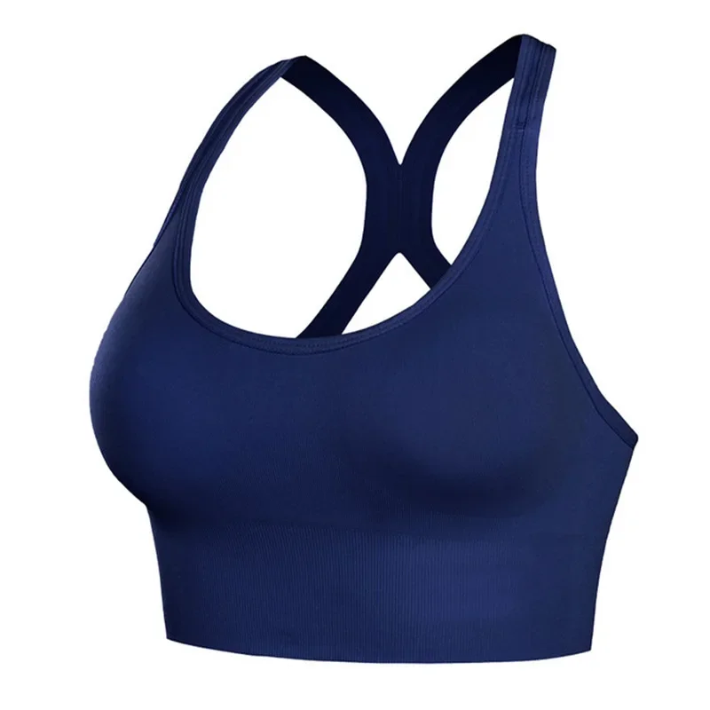 Women Sports Bra Tops Seamless Underwear Removable Pads Summer Fitness Crop Top Light Support Tank Top Camisole