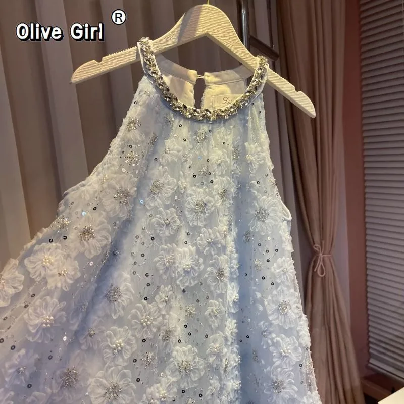

Olivegirl Luxury Dress High-end Nail Bead Women's Clothing Summer 2026 Elegant Sweet Temperament Socialite Hanging Neck Dress