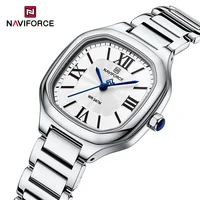 Marca NAVIFORCE, reloj de cuarzo de alta calidad para mujer, correa de acero inoxidable, reloj de pulsera informal elegante resistente al agua, reloj femenino 2024