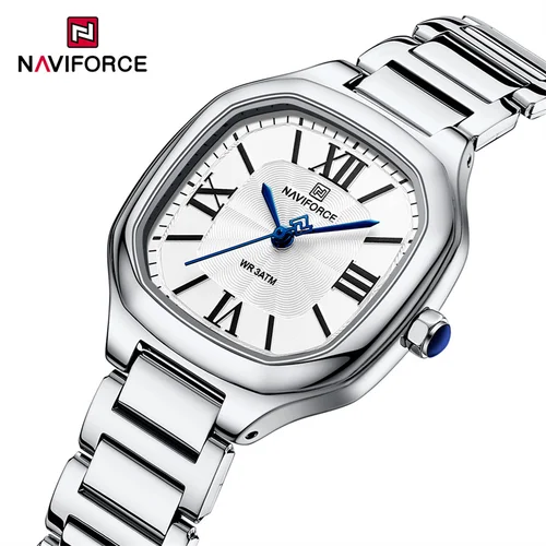 Imagen 1 del producto Marca NAVIFORCE, reloj de cuarzo de alta calidad para mujer, correa de acero inoxidable, reloj de pulsera informal elegante resistente al agua, reloj femenino 2024