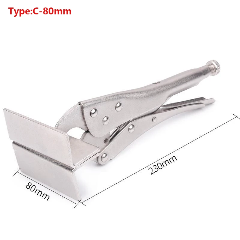 1PC Locking Sheet Metal Clamps Welding Tool Adjustable Opening Flat Mouth Pliers  Flat Folding  90 Degree Right Angle Pliers ﻿