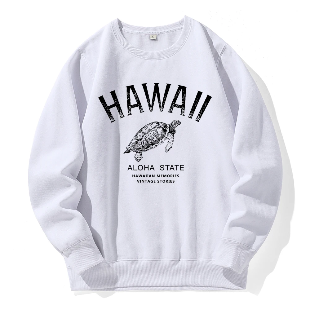 

Hawaii Aloha State Sea Turtle Printing Men Hooded Loose Oversized Fleece Tracksuit Sports Street Hoody Fashion Classic Hoodies