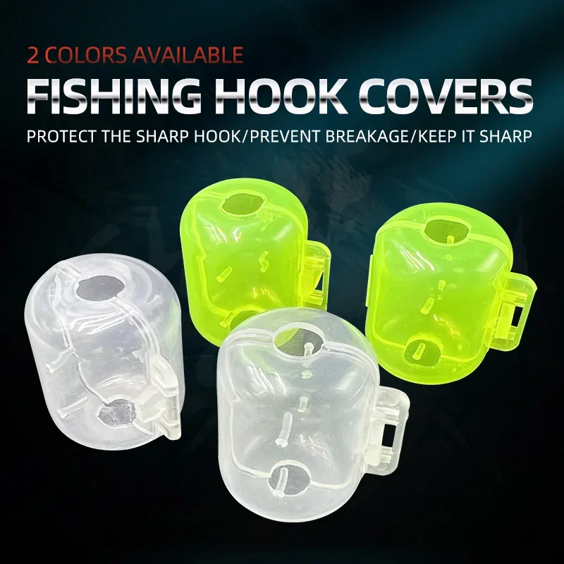 15Pcs Plastic Squid Jig Hooks Protector 3 Sizes Wood Shrimp Hooks Cover Fishing Hook Transparent Case Fishing Accessory