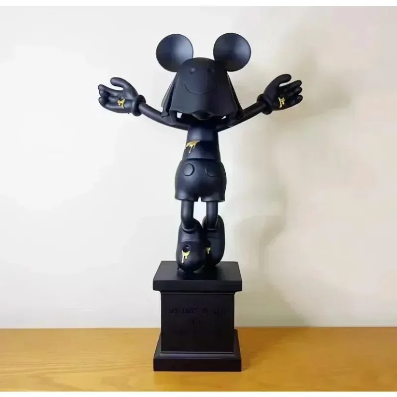

45cm Ghost Face Mickey Figurine Trendy Toy Mickey Mouse Figurine Cartoon Black Resin Sculpture Desktop Model Gift