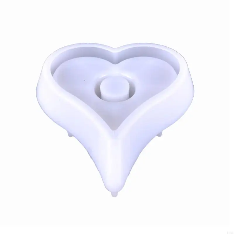 

R3MC Heart Holder Silicone Mold Resin Storage Box Mould DIY Candlestick Molds