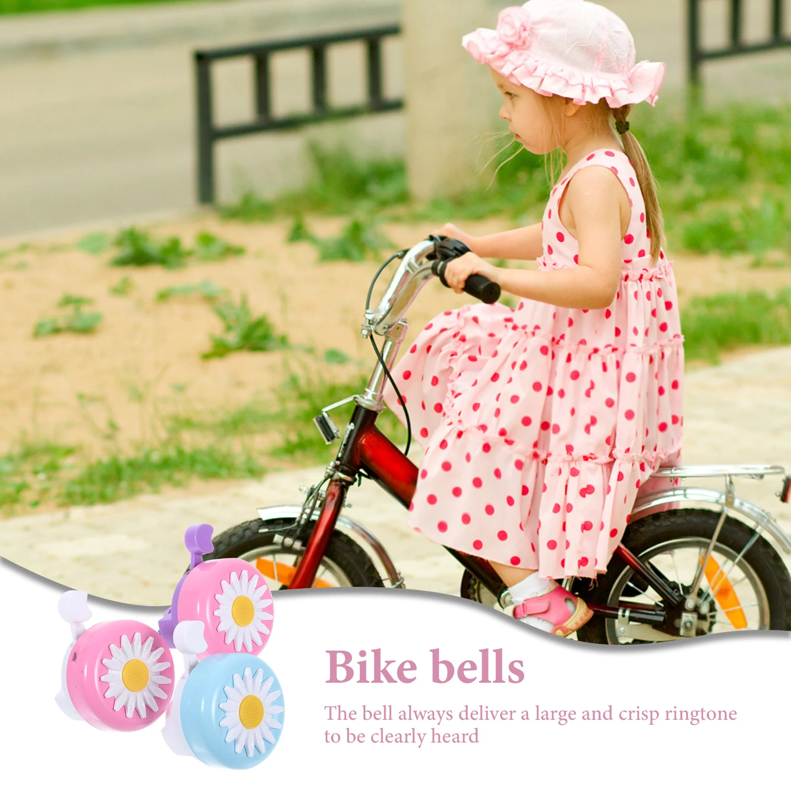 

3Pcs Bike Bell Cute and Practical Decorative Bell for Kids Scooter Ring Cycling Safety Bike Bells Ring