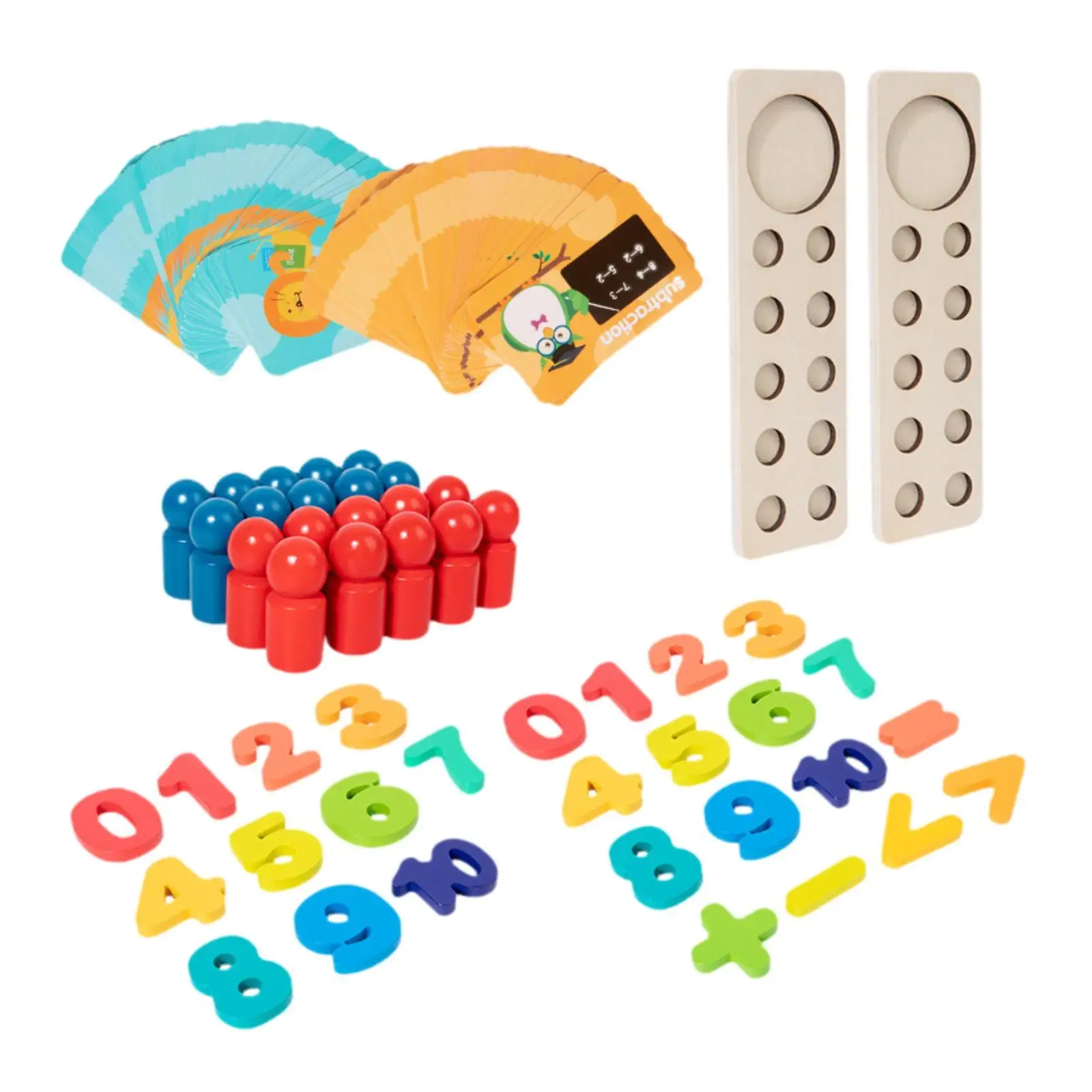 Jouets d'apprentissage des maths pour enfants de 4 à 6 ans, pièces en bois, héros, Montessori, comptage, maternelle, garçon, fille