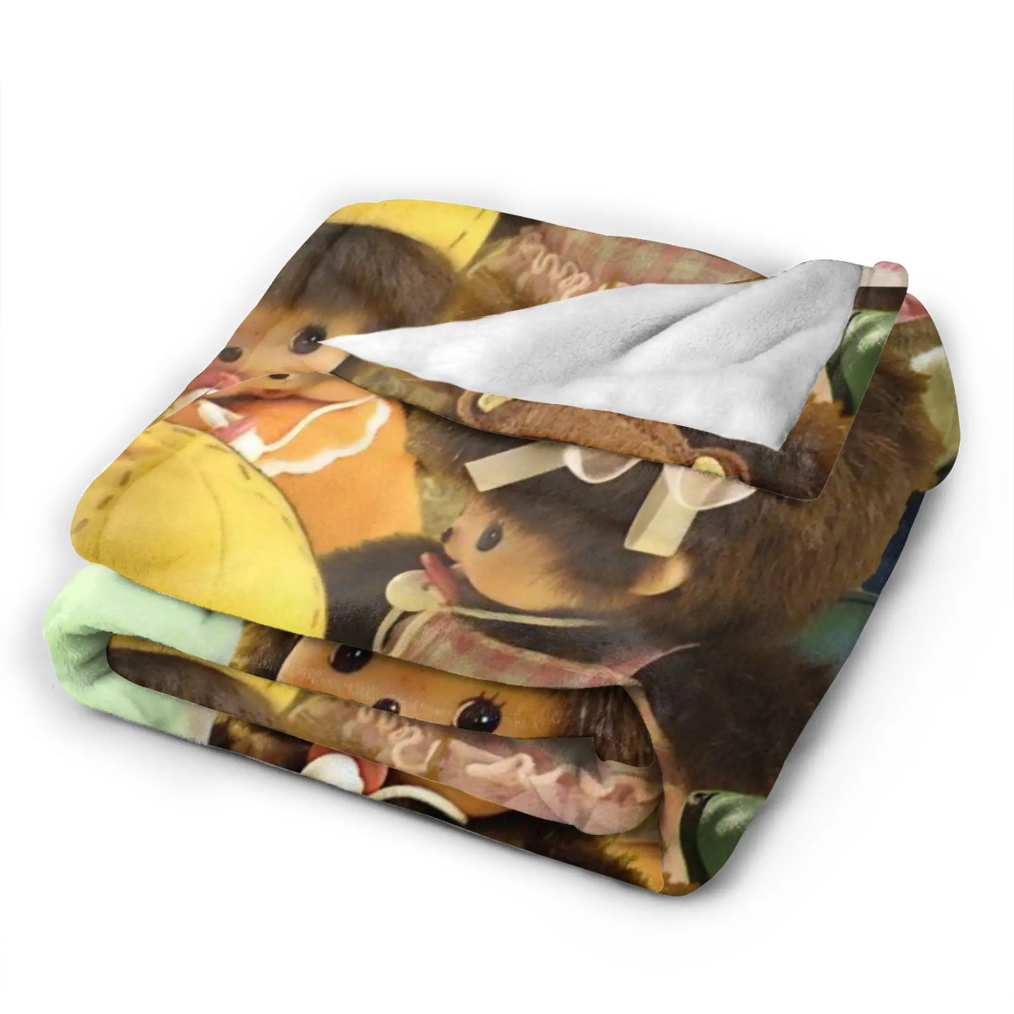 Monchhichis كون تشان زوجين بطانية لطيف الكرتون الصوف الجدة الدافئة رمي بطانية للمنزل كل موسم في الهواء الطلق #5