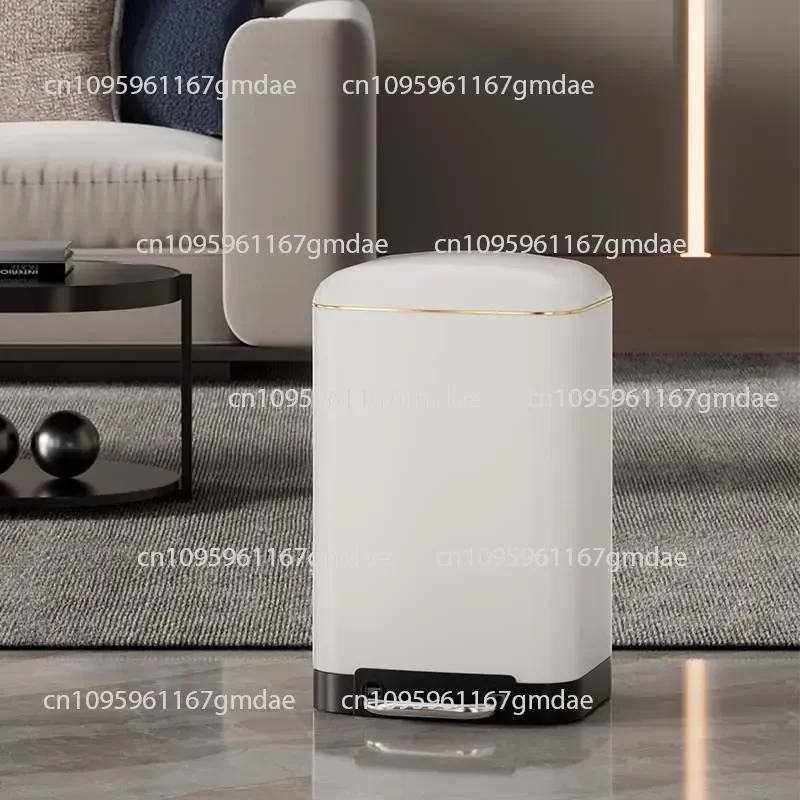 

simple trash can kitchen living room household stainless steel foot pedal Internet celebrity large capacity light