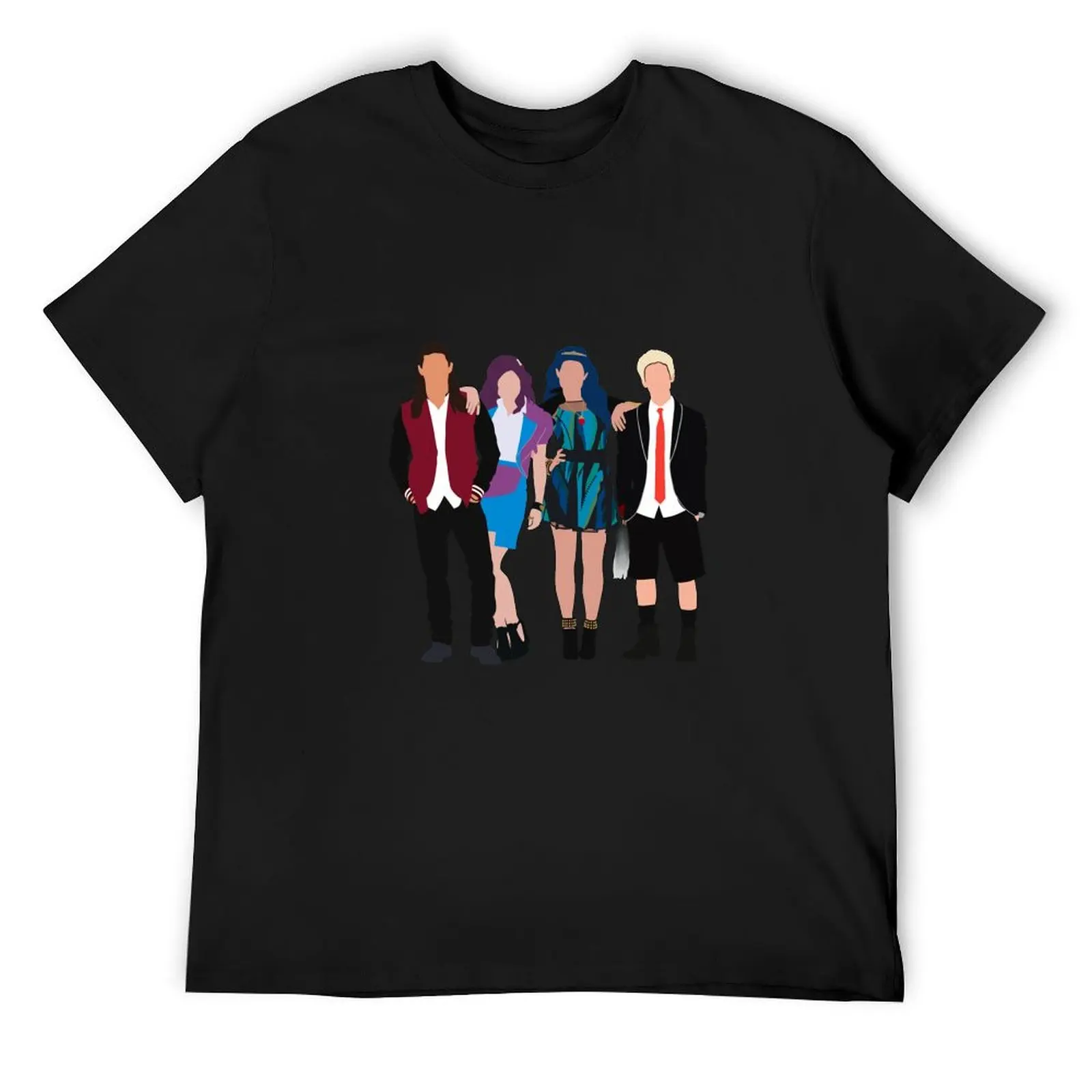 Descendants Cast Drawing T-Shirt customs blue archive anime t shirts rapper graphic tees heavy weight t shirts for men