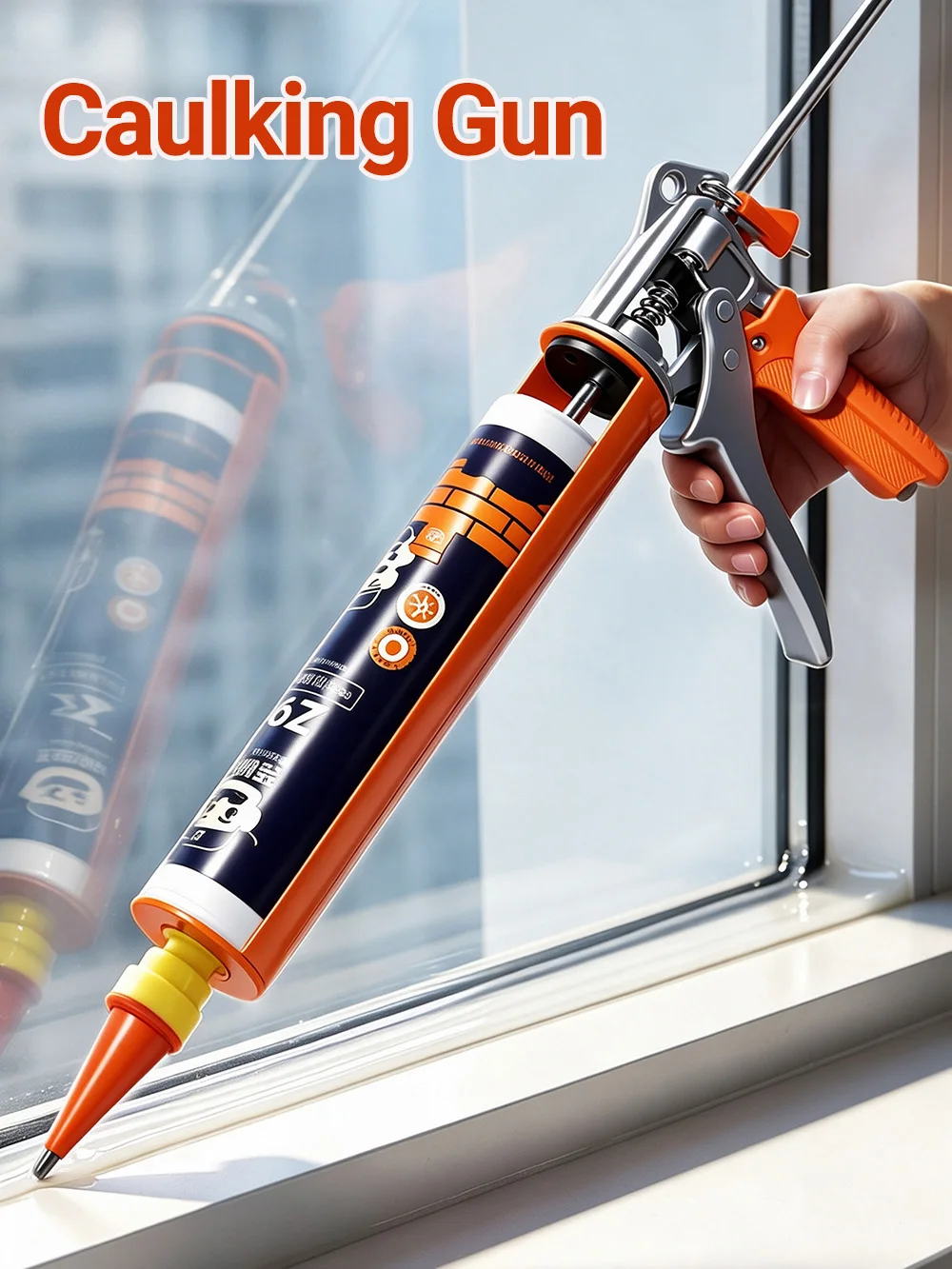360 Rotating Heavy Duty Manual Caulking Gun Drip Free For Silicone Structural Adhesive Door Window Renovation Building Hand Tool