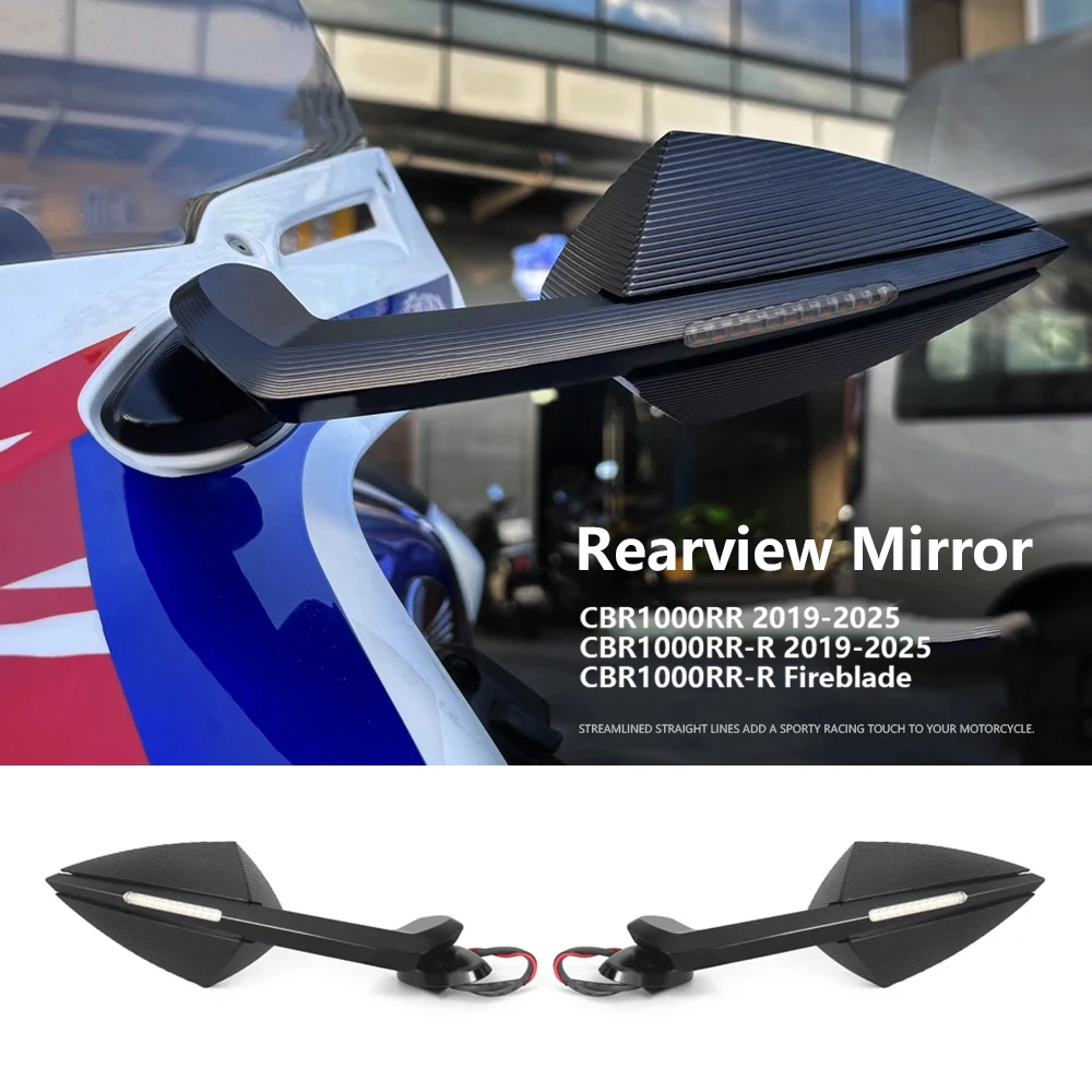 

CBR1000RR 2024 Motorcycle Rearview LED Turn Signal Side Mirrors Black For Honda CBR1000RR CBR1000RR-R CBR 1000 RR-R 2019-2025