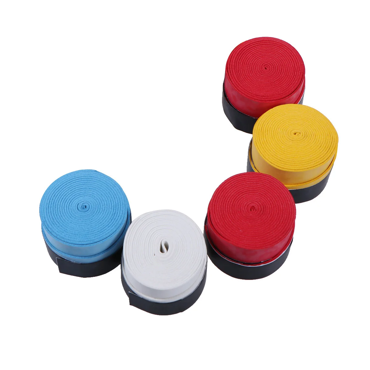 5 قطعة شريط كرة الريشة Overgrip Pu لينة ماصة للعرق المضادة للانزلاق مضرب قبضة للتنس الاسكواش بيكلبول الدراجة مقبض بار