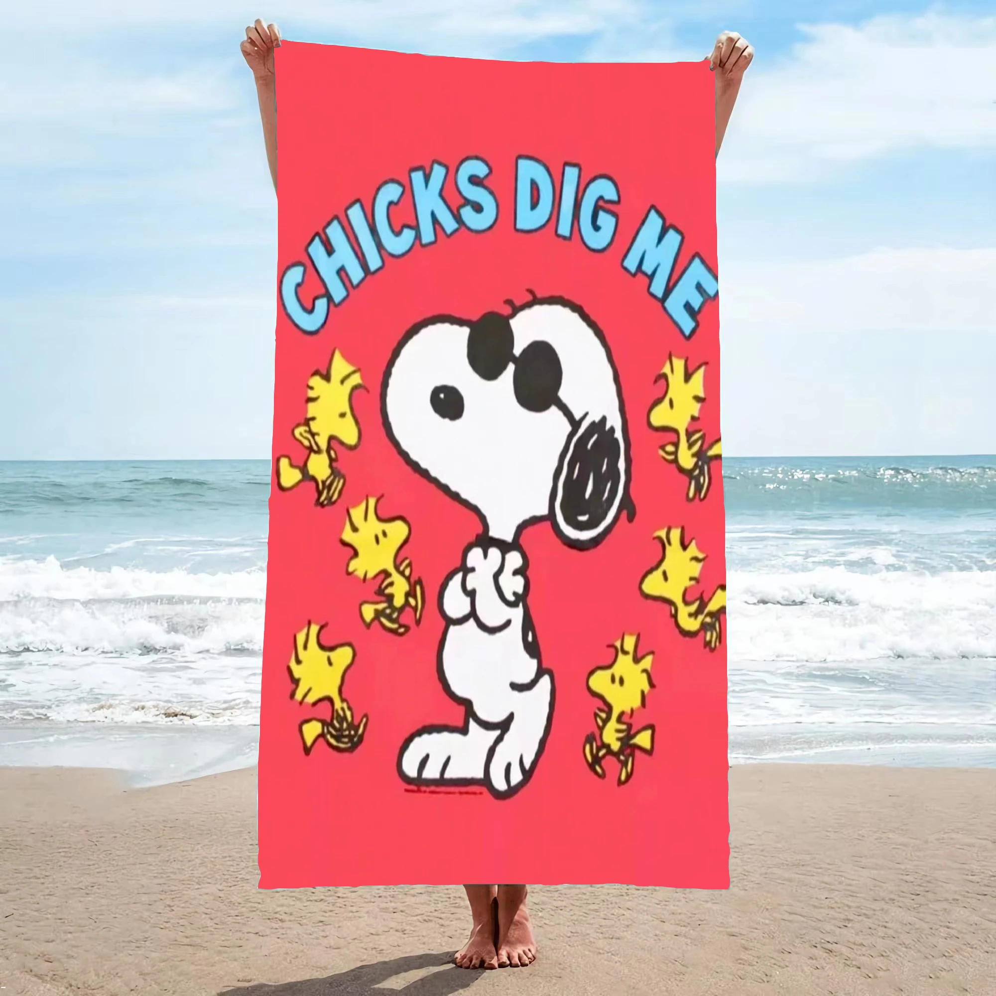 Ręcznik plażowy Snoopy Anime z mikrofibry śliczne Kawaii wystrój pokoju kąpiel dzieci ręczniki do rąk łazienka domowy prysznic prezenty dla dzieci