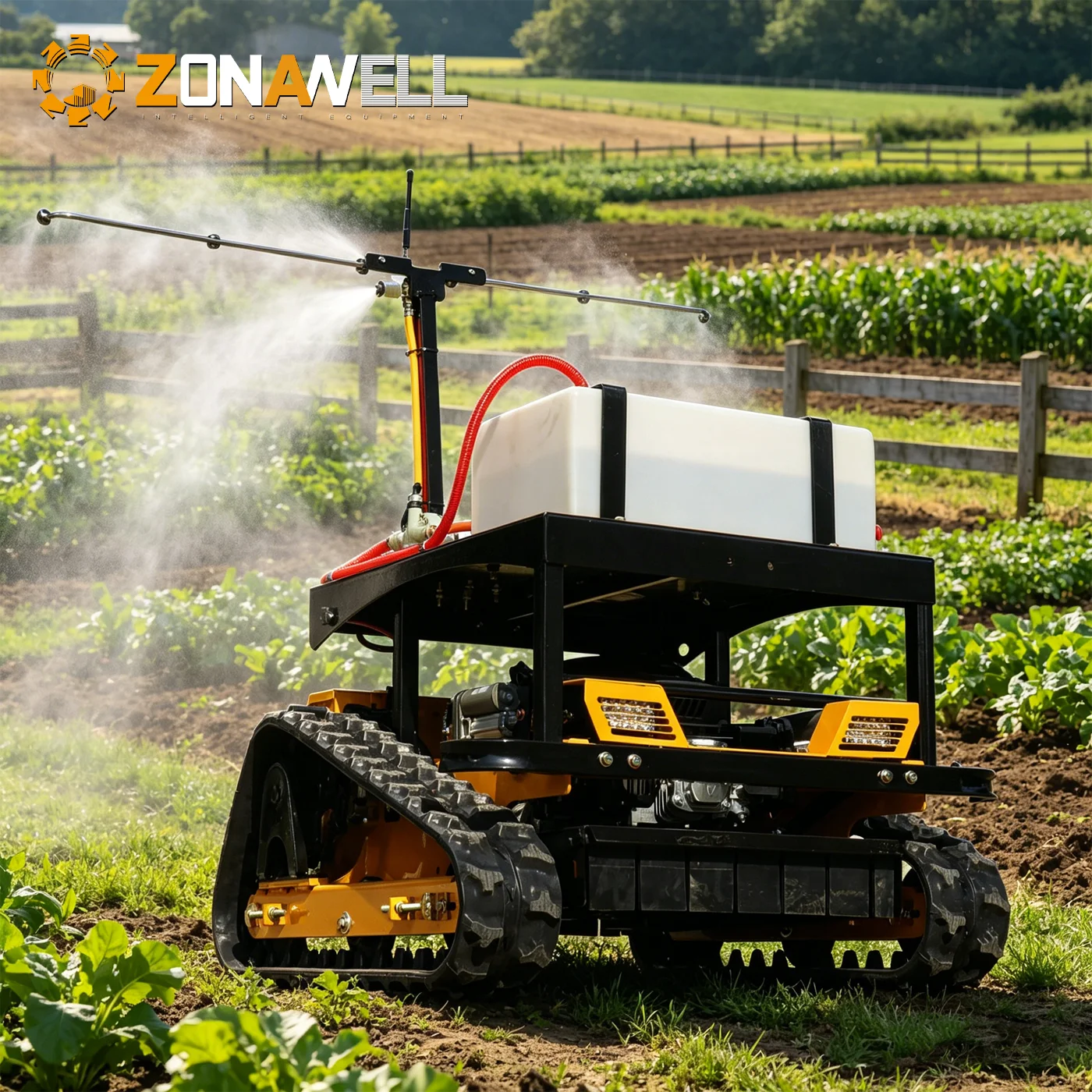 

ZNW-500 Multifunctional Mini Tracked Remote Grass Cutter 500W Brushless Motor All Terrain Agricultural Mower With Spraying Devic