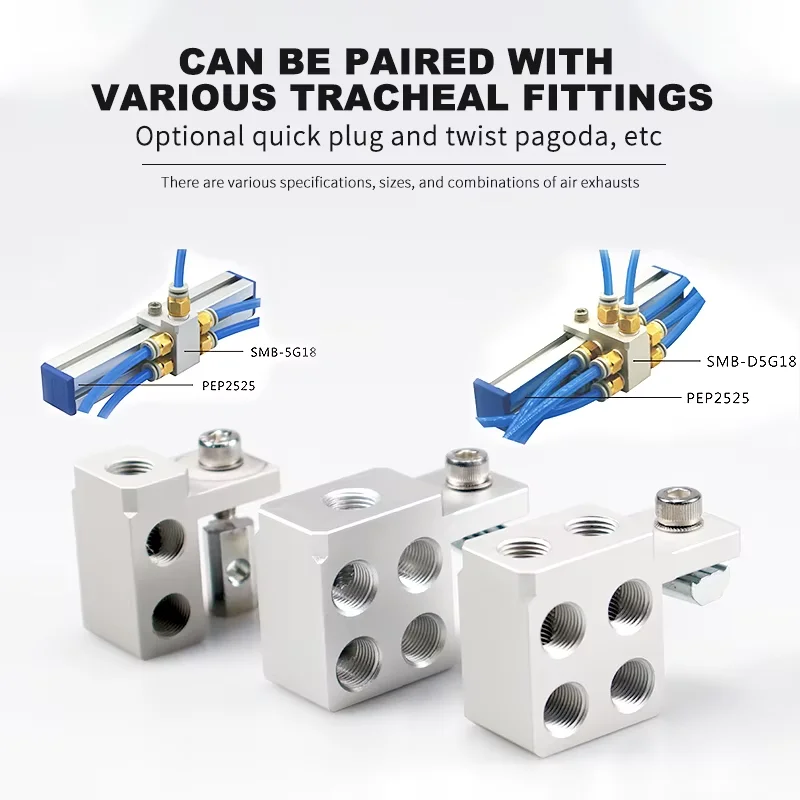 LADUNG 1 Out of 7 Pneumatic Manifold, Manifold Splitter, Multi Pipe Aluminum Manifold, M5/G18 Air Circuit Manifold Block, SMB