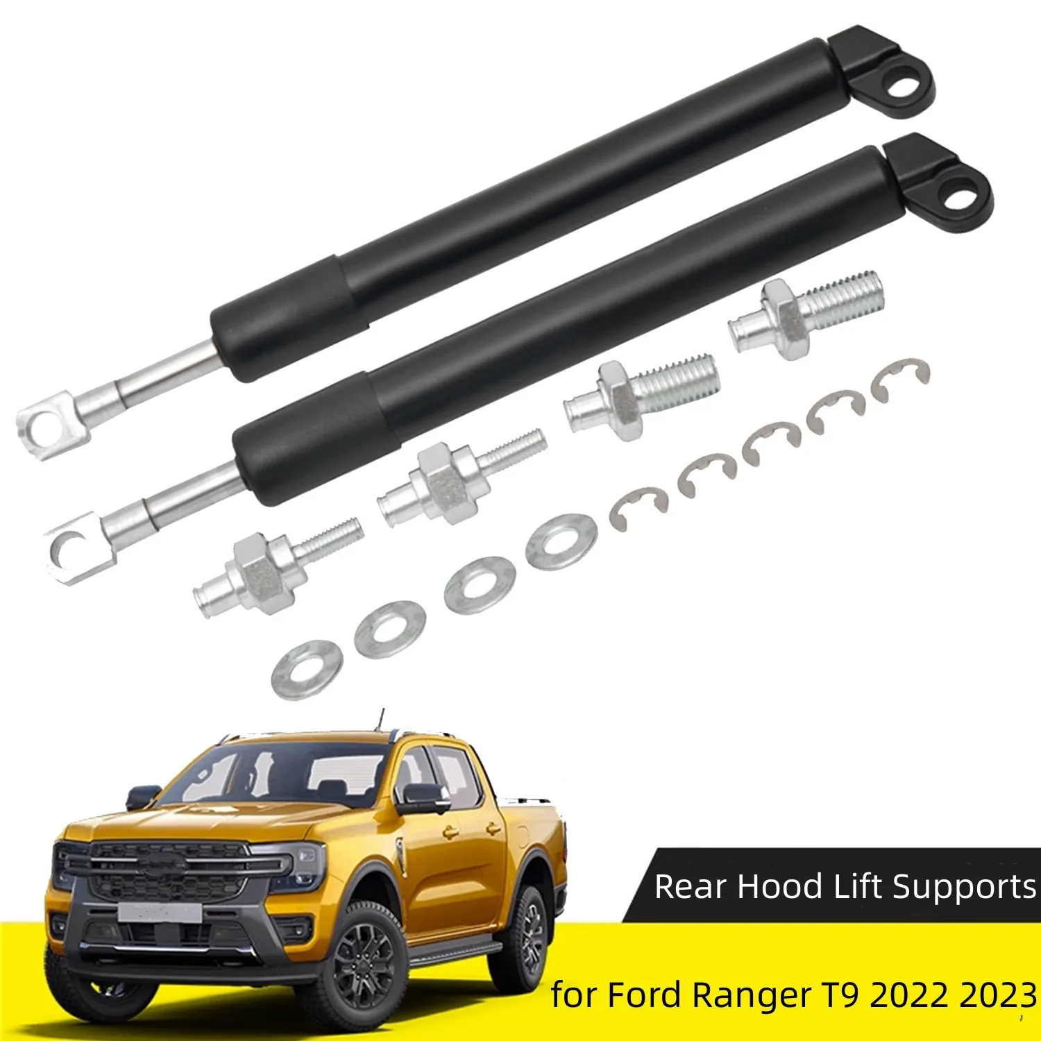 Entretoises de capot arrière en acier pour Ford Ranger, supports de levage, ressort à gaz, amortisseurs, remplacement, accessoires de voiture, 2022,