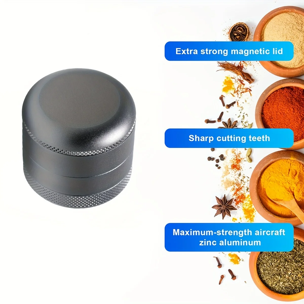 1pc Manual 2.5-inch Four Layer Grinder for Kitchen Spice Grinding,the Best Gift for a Father, Wife, or Husband