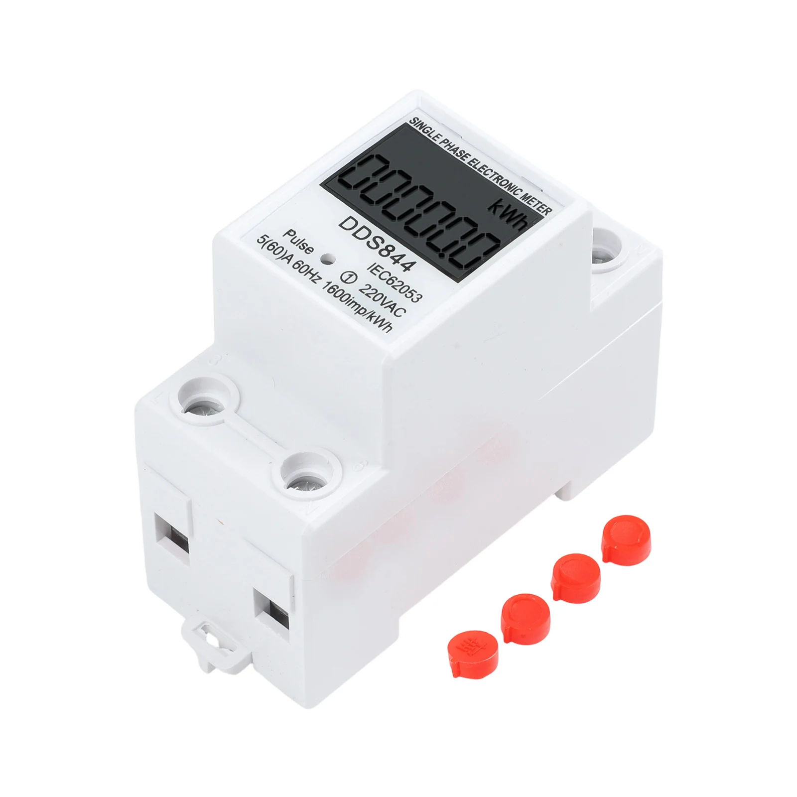 LCD Single Phase Electric Energy Meter KWH AC Digital WattHour Meter 220V 60A Real time Monitoring for Effective Power Usage
