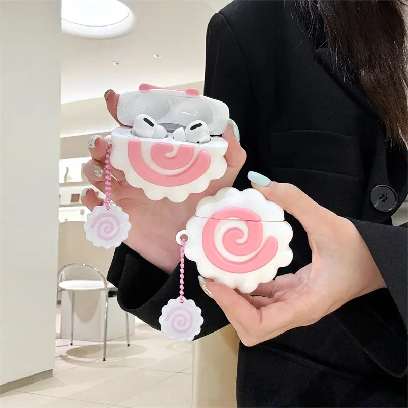 For Airpods4 Case,Cute 3D Japan Food Fish Cake Case For Airpods Pro 2 Case,Soft Silicone Earphone Cover For Airpods 3 2 1 Case