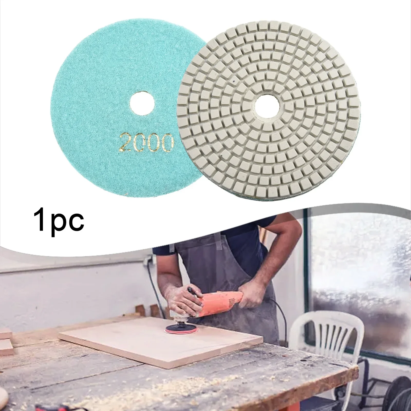 4Inch Diamond Polishing Pads Set 30-10000 Grit Wet/Dry for Granite Stone Concrete Marble Hook&Loop Backed Sanding Grinding Discs