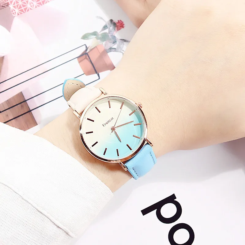 Candy Color Ins Watch Female Student Korean Version Women's Watch Simple Trend Fashion Casual Atmosphere Versatile Belt Quartz