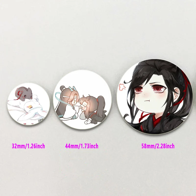 Aksesori perhiasan Pin Enamel lucu lencana Wei Wuxian Lan Wangji lencana kartun versi Q