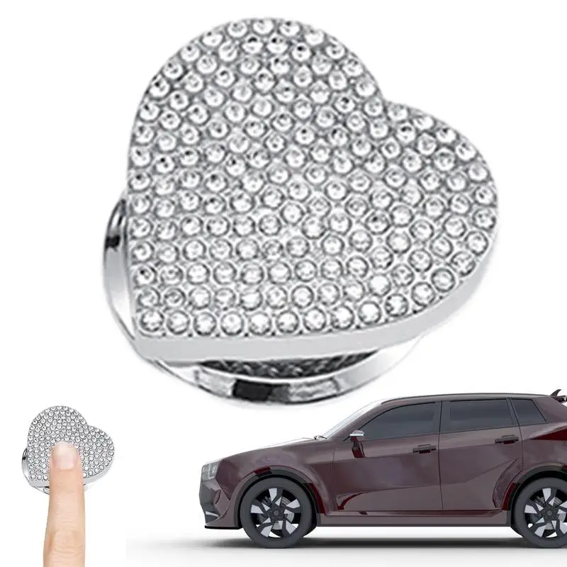 Engine Start Stop Button Decal Heart Shape One button start decorative sticker Rhinestone Glitter Push Start Button protective