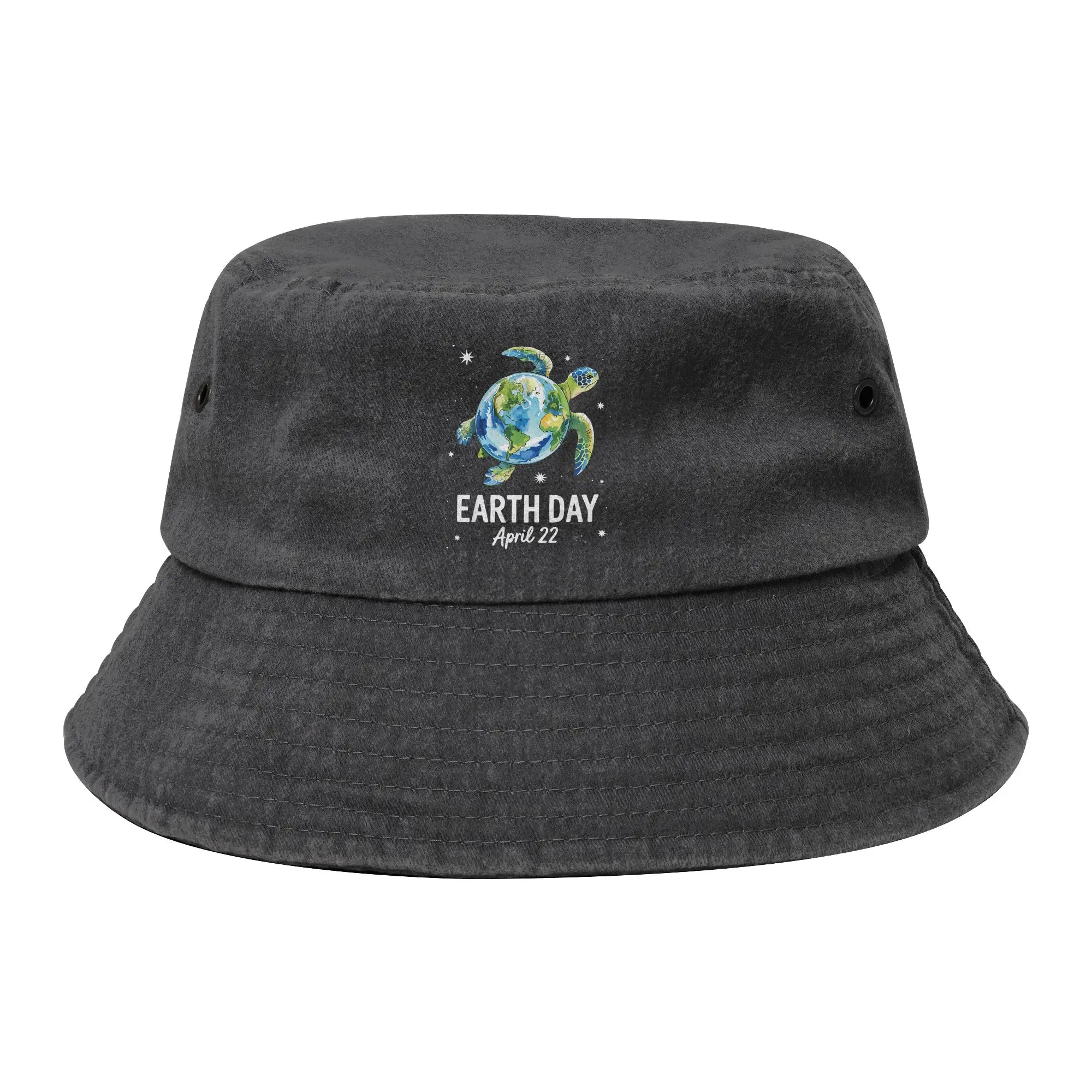 Earth Day Bucket Hats for Unisex Summer Travel  Distressed Washed Field Hat UV Protection for Camping Fishing Hat Bob Hat