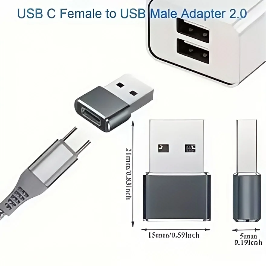 Adattatore OTG da USB a USB C da 5 pezzi: struttura in metallo, universale compatibile con iPhone, iPad, Samsung S23, iWatch, AirPods