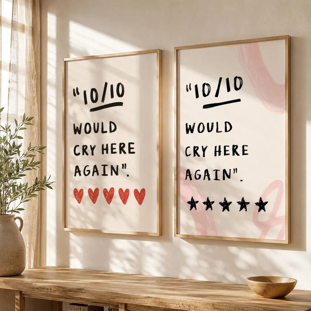 Would Cry Here Again Poster Stickers Painting Self-Adhesive HD Art for Bedroom Living Room Home Decor Wall Decals Gift