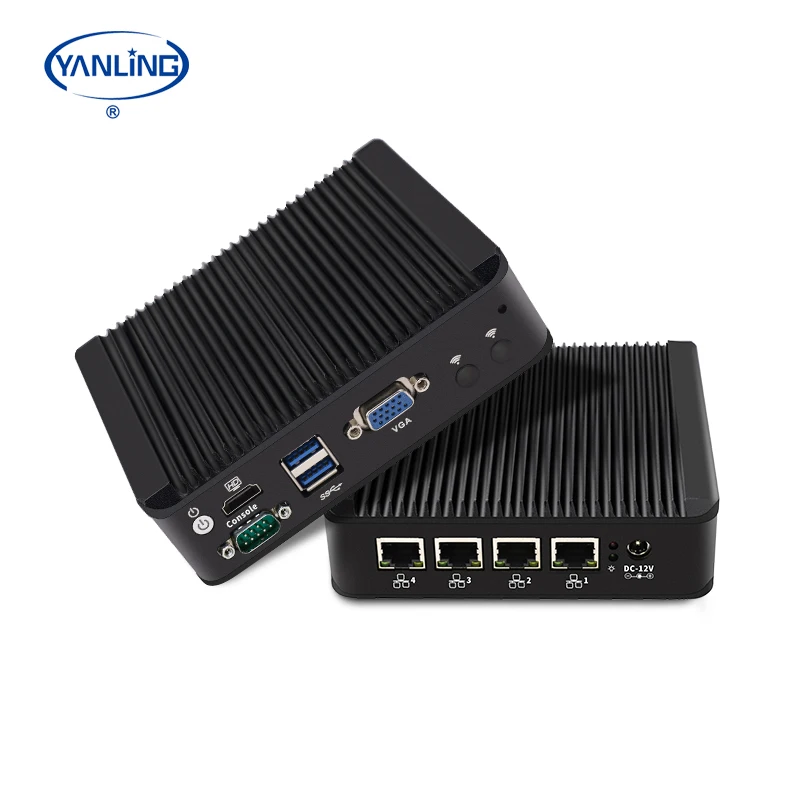 

Yanling J4125 Mini PC With 4 LAN Ports Firewall Fanless 2.5Gigabit X86 Router Board Mini 2.5 Gigabit VPN Firewall Router