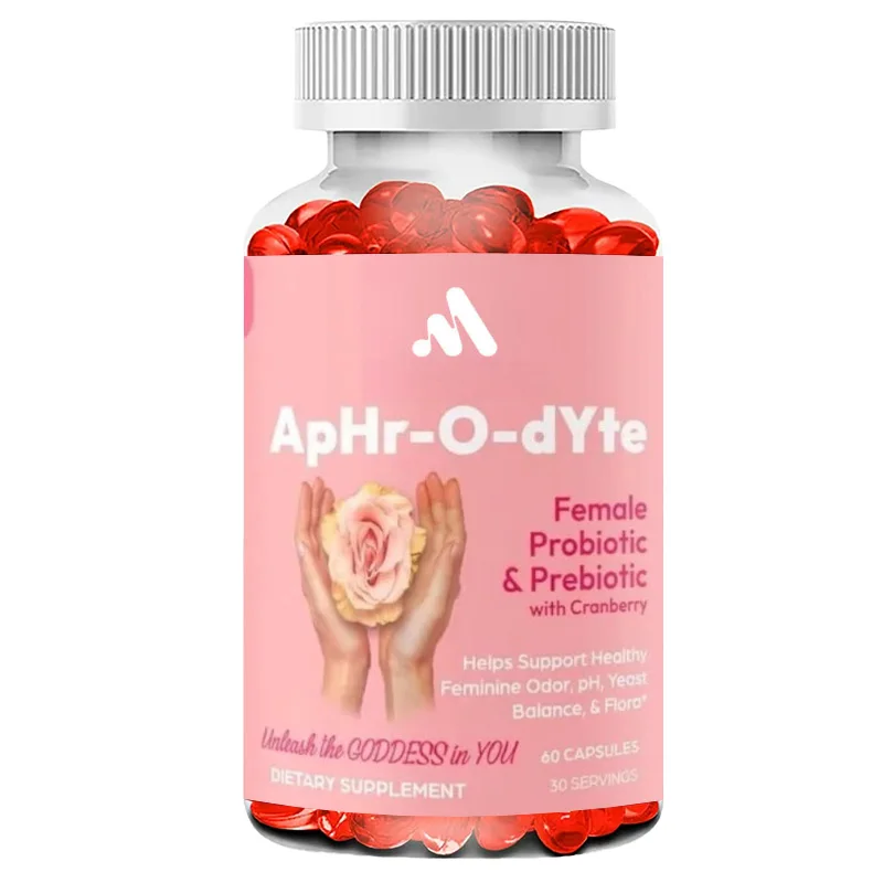 Probióticos y Prebióticos de Arándano Rojo para Mujeres - Sin Gluten, Sin OMG, pH Equilibrado, Control de Olores, Tracto Urinario - 60 Cápsulas