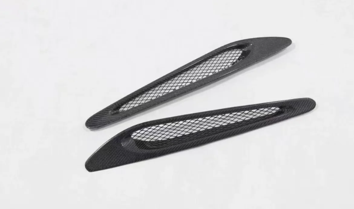 Pair Left+Right Carbon Fiber Hood Vent Trim For 2018-2023 McLaren 720S