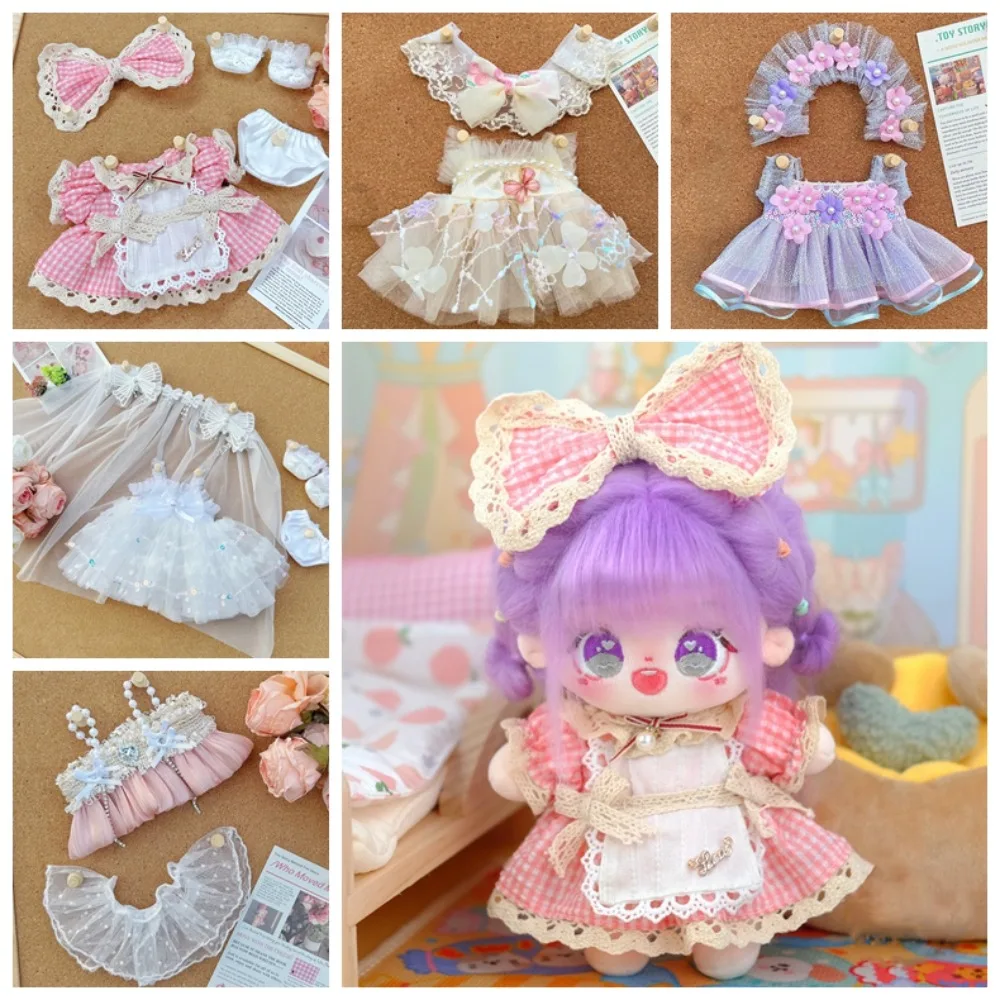 

Lolita Dress 20cm Cotton Doll Clothes Princess Skirt DIY Clothing Idol Doll Clothes Dress Up Wedding Dress Plush Toy Clothes
