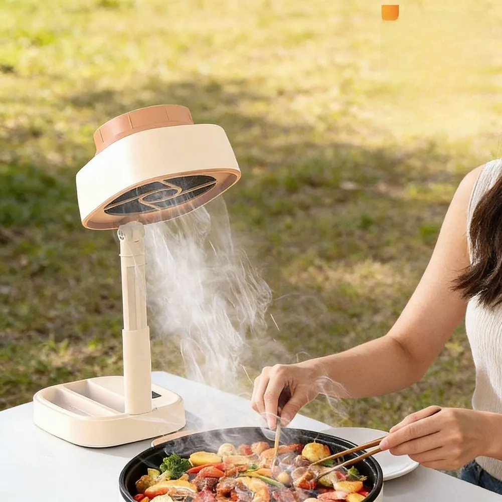 Outdoor Kitchen Exhaust= Fans, Rechargeable Folding Desk, 5-Speed Portable, Range Hood Extractor, Stove Cooktop Ventilation
