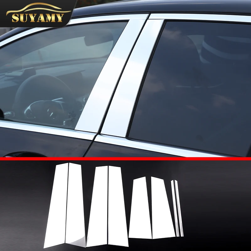 

Car Styling Window BC Pillar Stickers Decoration Cover Trim For Mercedes Benz E Class W213 2016-2021 Auto Exterior Accessories