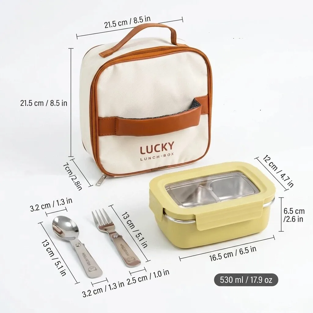 304 roestvrijstalen bento lunchbox voor kinderen en studenten, draagbare, afgesloten voedselcontainer voor fruitsalade met compartimenten, magnetronbestendig.