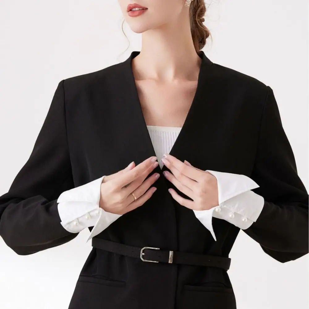 Detachable Fake Hand Sleeves Comfortable Decorative Women Cuff Extension Easy To Wear Pearls Buttons Paired Wrist Warmer